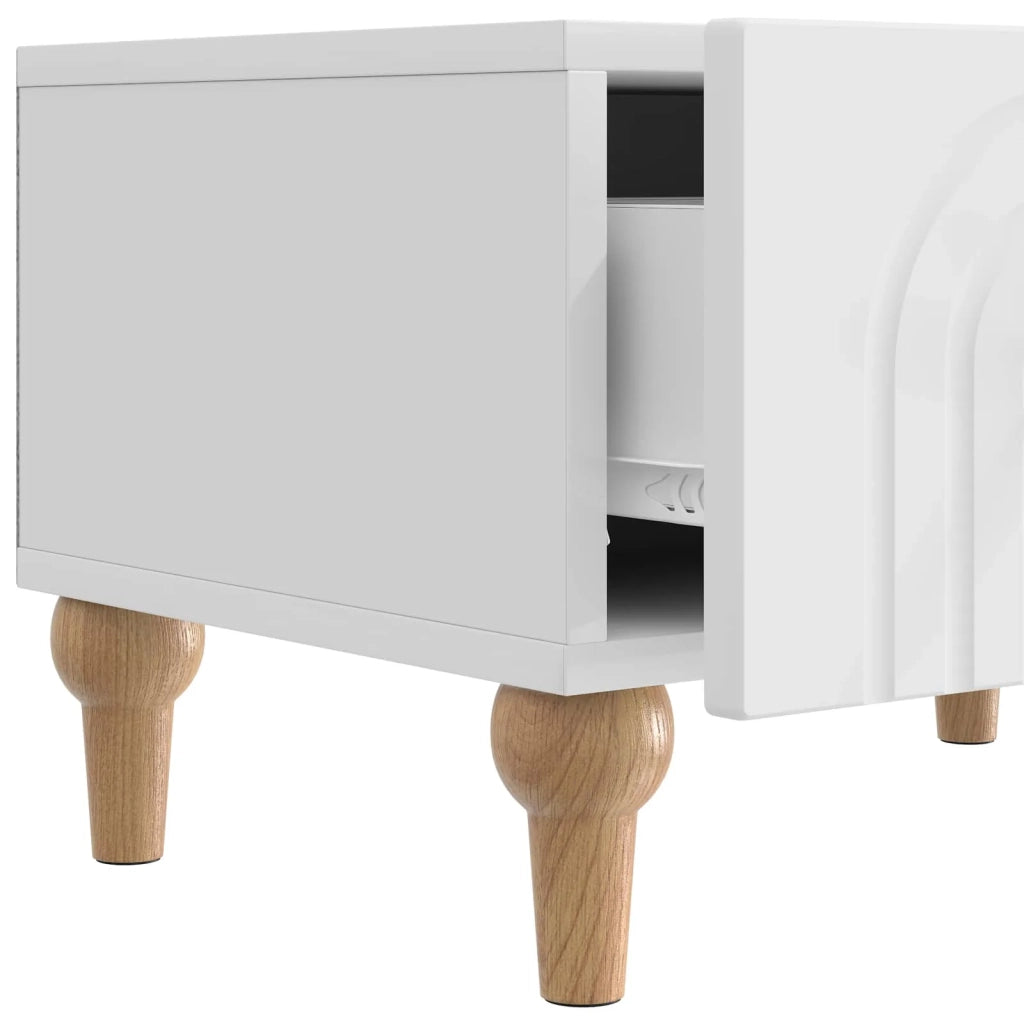 Mobile TV Bianco Lucido 147 x 34,5 x 30 cm Legno ingegnerizzato 894249