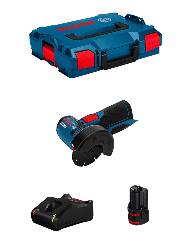 Smerigliatrice BOSCH GWS 12V-76 (1 x 3,0 Ah + GAL12V-40 + L-Boxx 102)