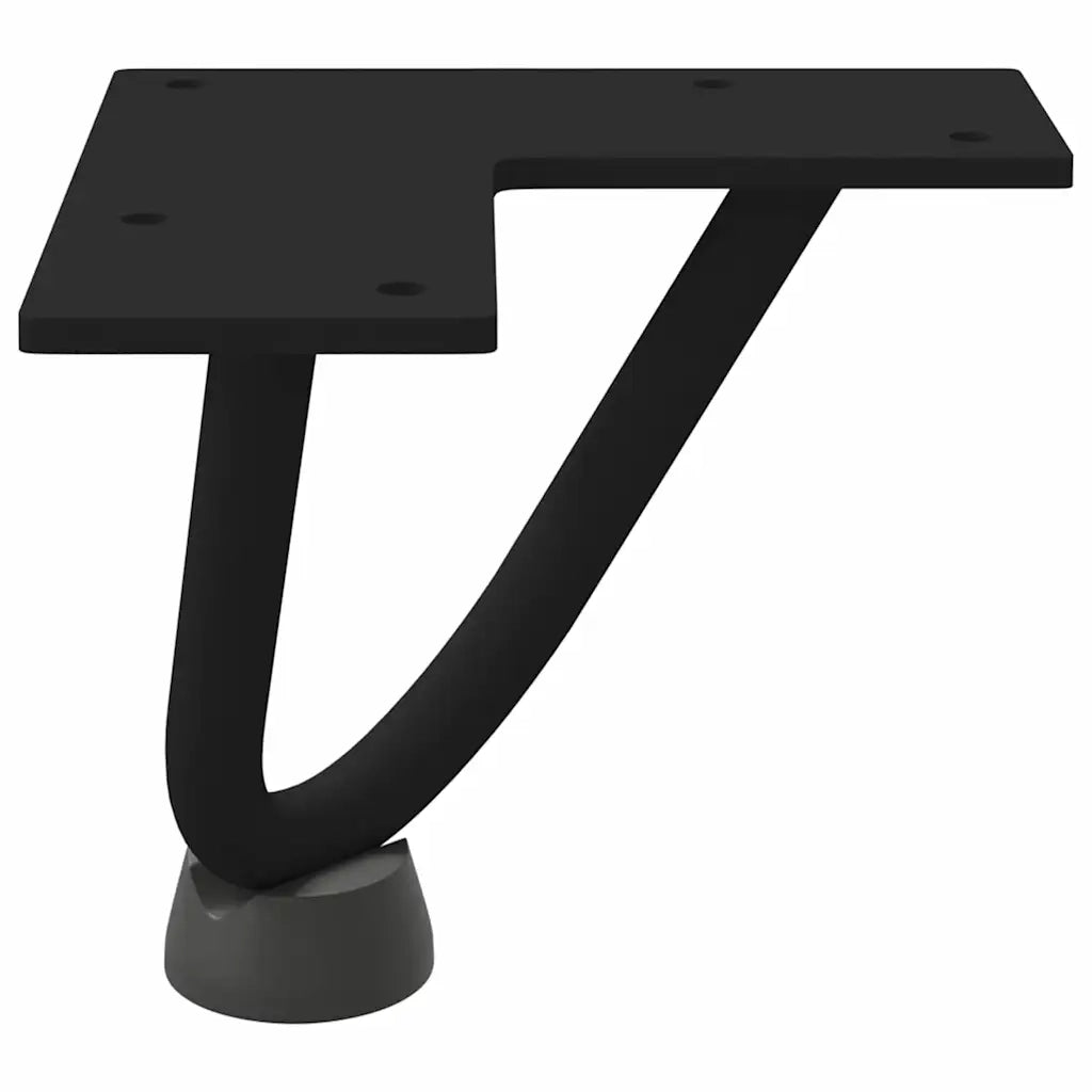 Gambe a forcina per tavolino da caff¨¨ 4 pz-Set di 4 Gamba per Tavolo nere 10 cm in acciaio massiccio 270228