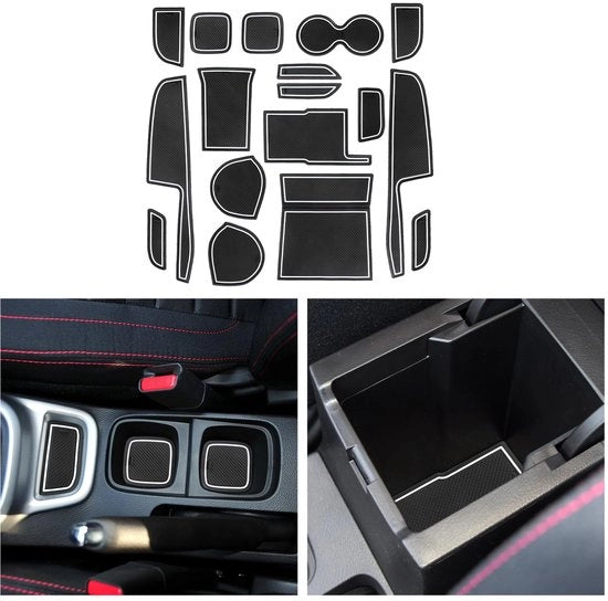 Accessori per Suzuki Vitara LY Hybrid 2016-2023 2024, mattonelle in gomma per console centrale, mattonelle antiscivolo, supporto per bicchiere in gomma, supporto per braccio in gomma Vitara LY 2024 (trasmissione automatica bianca)