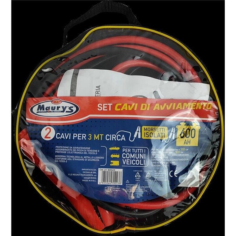MAURY'S CAVI PER BATTERIA 600 AH PER TUTTI I VEICOLI COMUNI 3 MT