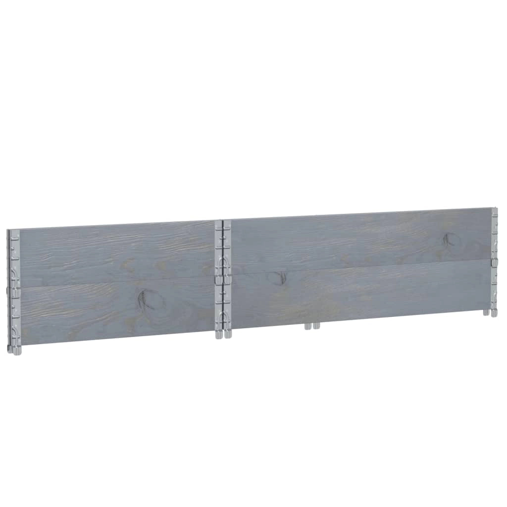 Vassoio per fioriera aiuola rialzata piante fiori terrazza giardino 120 x 80 cm legno massello di pino grigio 02_0037407