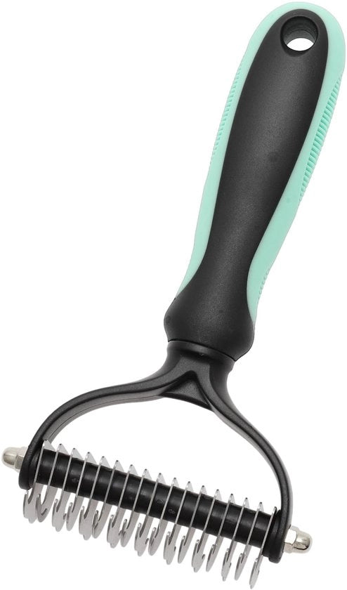 Spazzola Dematting per Cani e Gatti Professionale - Colore Verde - Dimensioni 17,1x8,9 cm