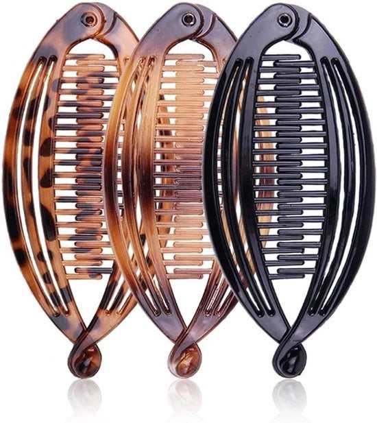 Spille per Capelli - Griglia a Vis - Set da 3 - Color Argento - Accessori - Adatto per Capelli Lunghi - Nero Modello