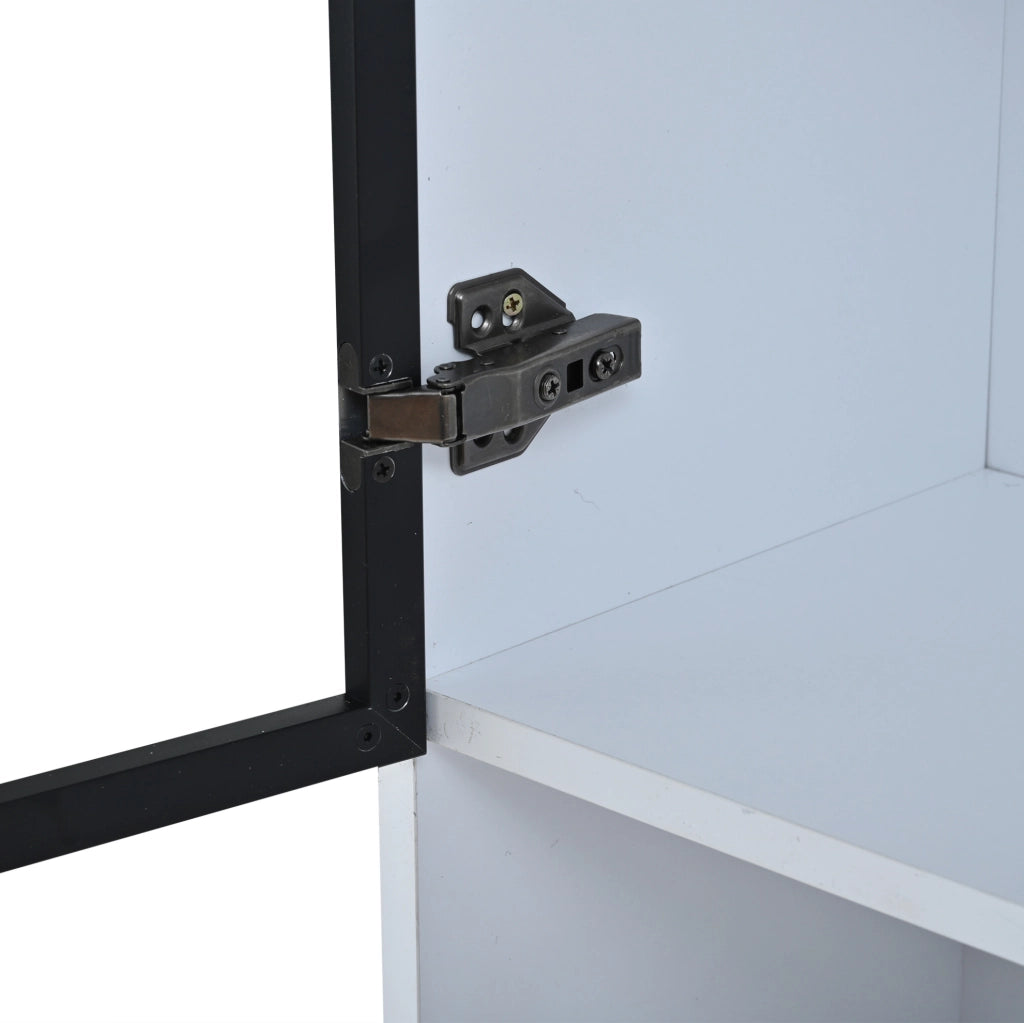 Vetrina moderna con ante in vetro e LED; 80 x 30 x 200 cm; bianco