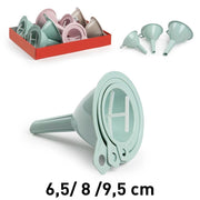 Trade Shop - Set 3 Pezzi Imbuti Imbuto In Plastica Colorata Cucina Accessori 3 Misure 115411a -