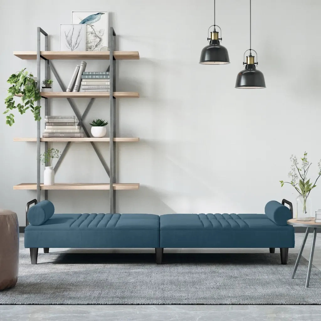 Divano letto | Sof¨¤ letto | Letto singolo con Braccioli Blu in Velluto