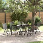 Set da pranzo da giardino 7 pezzi in acciaio antracite