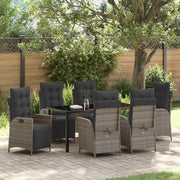 Set da Pranzo per Giardino con cuscino 7 pcs Grigio polyrattan 3380551