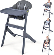Seggiolone Pappa Evolutivo per Bambini 6-36 Mesi, Lavabile | Sedia Portatile con Vassoio Regolabile, Cuscino Imbottito e Cintura di Sicurezza, Telaio in Metallo, Portata 15 kg