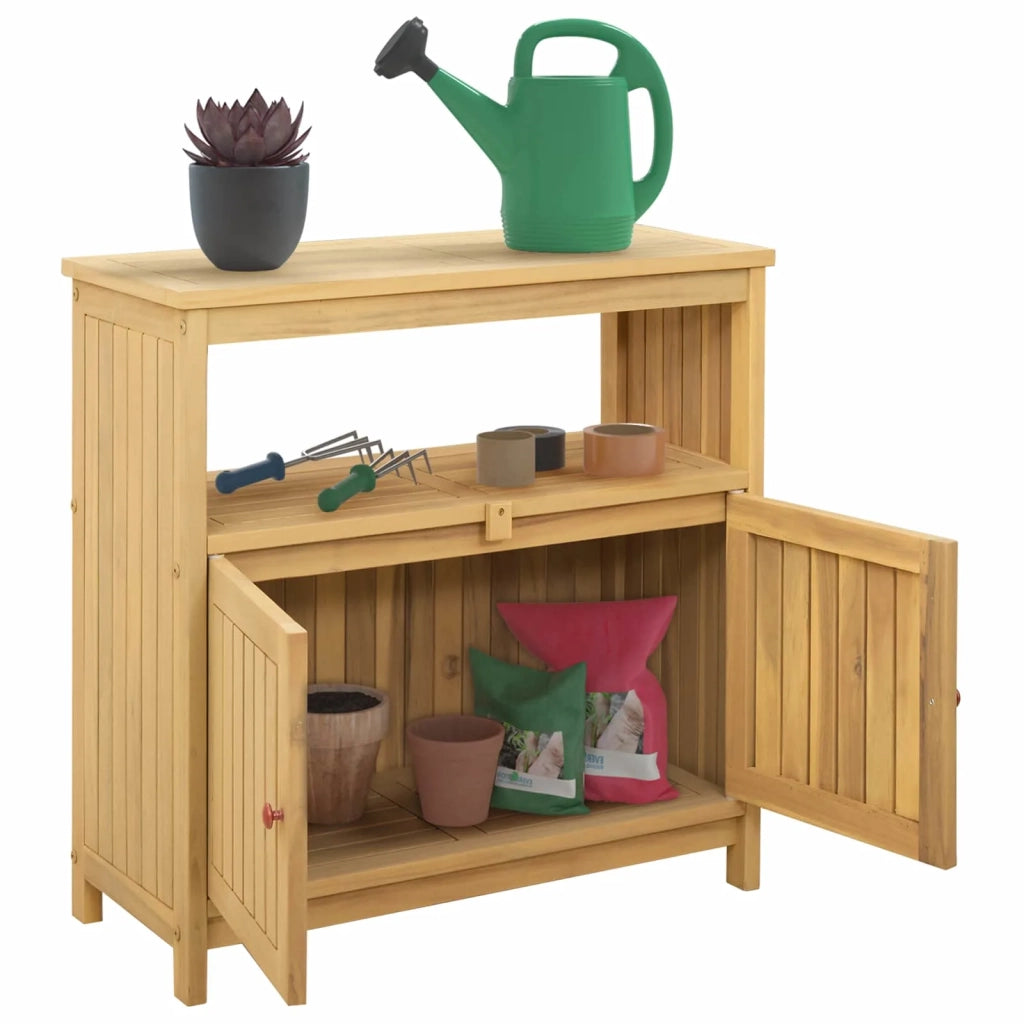 Tavolo consolle da giardino Acacia chiaro 80 x 35 x 75 cm 42026800