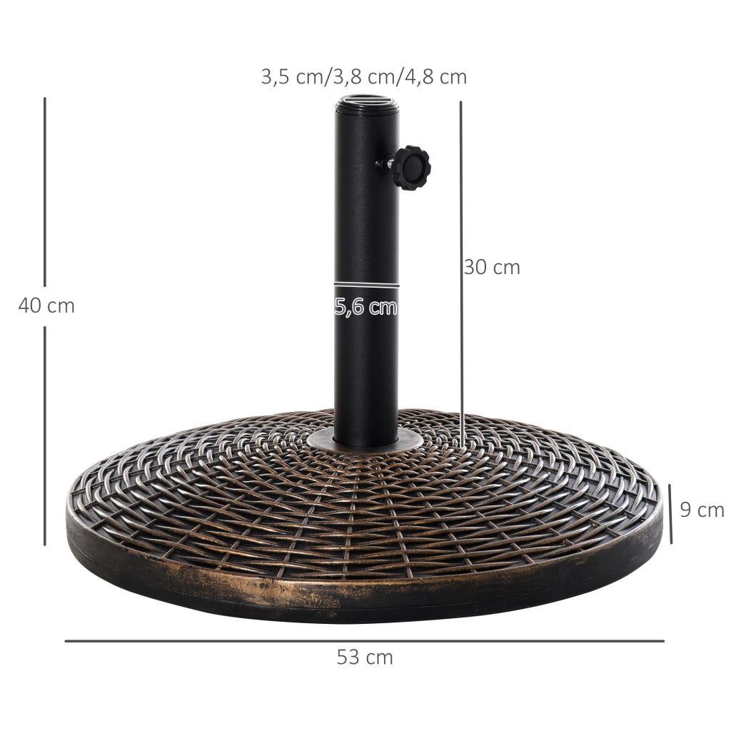 Base per Parasole Tondo ¨C Zephmum ¨C Nero 53x40 cm 25 kg
