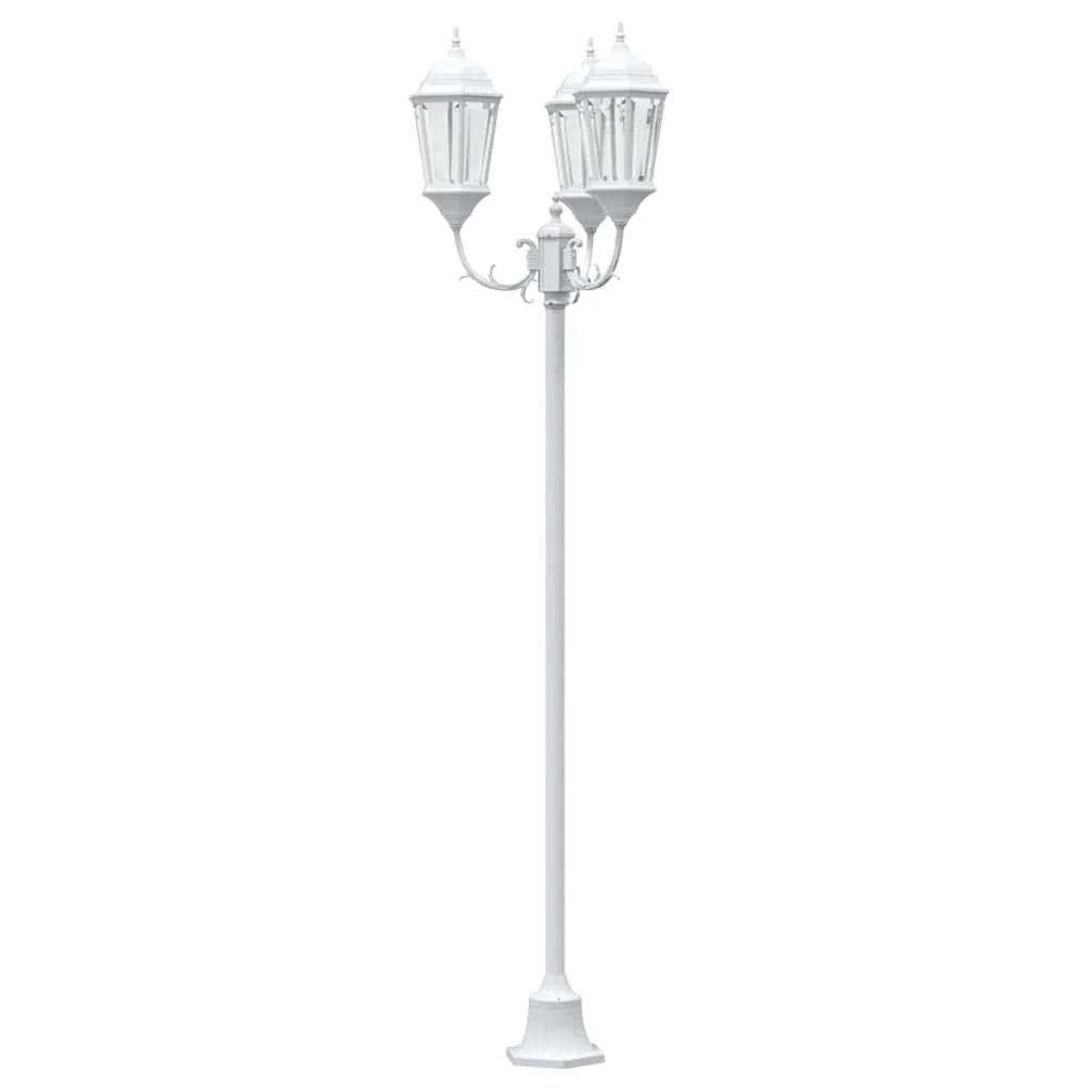 Lampada da giardino vintage 57 x 49 x 241 cm illuminazione potente atmosfera accogliente alluminio bianco 02_0058414