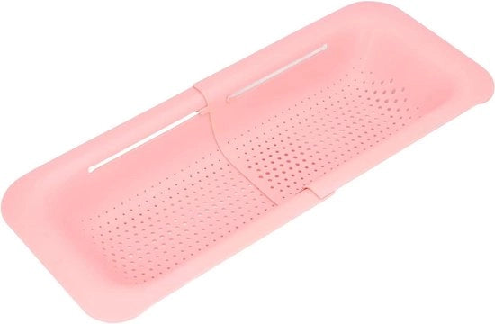 Colapza per Acqua a Disegno Telescopico per Lavandino con Antiscivolo e Filtro per Frutta - Rosa