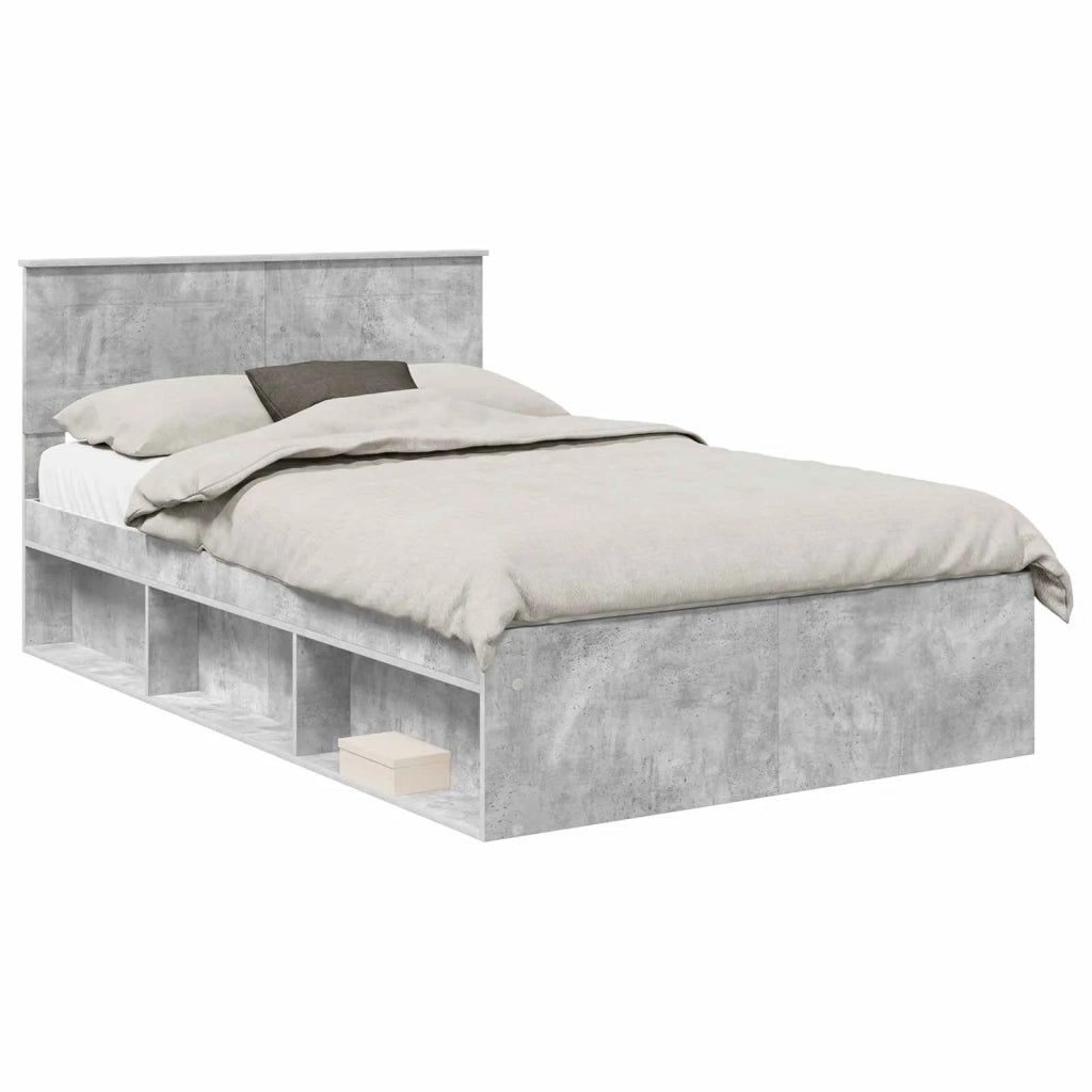 Struttura del letto con testiera Grigio Concretè 135 x 190 cm