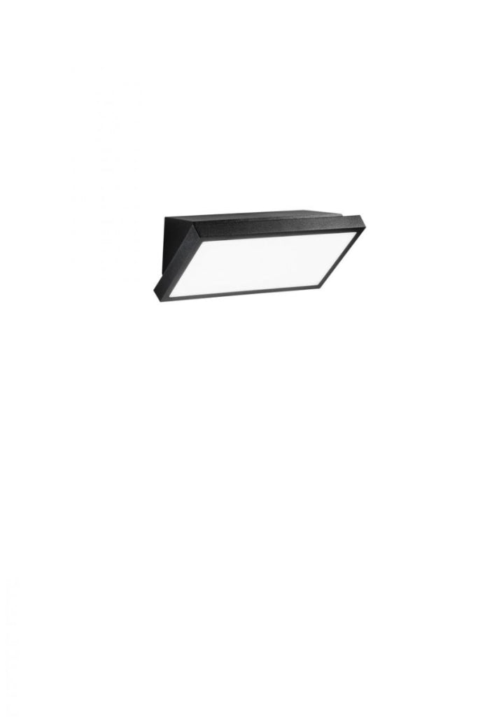Applique da esterno 20W RIM nero alluminio e acrilico.