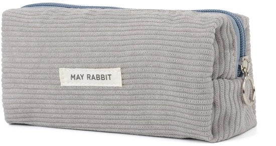 Etui a corduroy, borsa per ragazze, grande borsa con cerniera per ragazze e ragazzi, adulti, studio, must-have per la scuola, materiale scolastico, borsa estetica per adolescenti (grigia)