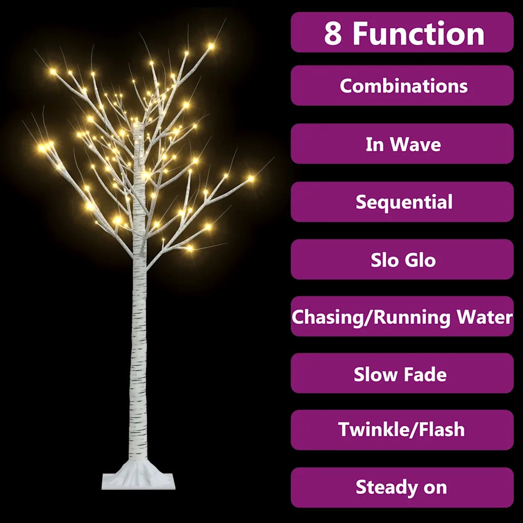 Albero Natale | Decorazioni natalizie 128 LED 1,2 m Salice Bianco Caldo Interno Esterno