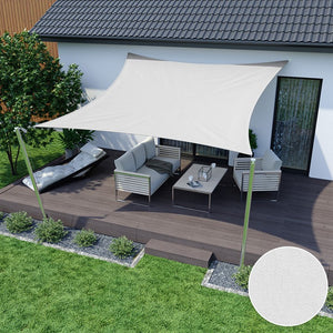 AIO FACTORY 5x5 m Vela Ombreggiante Impermeabile Nylon Bianco Ombra da Giardino