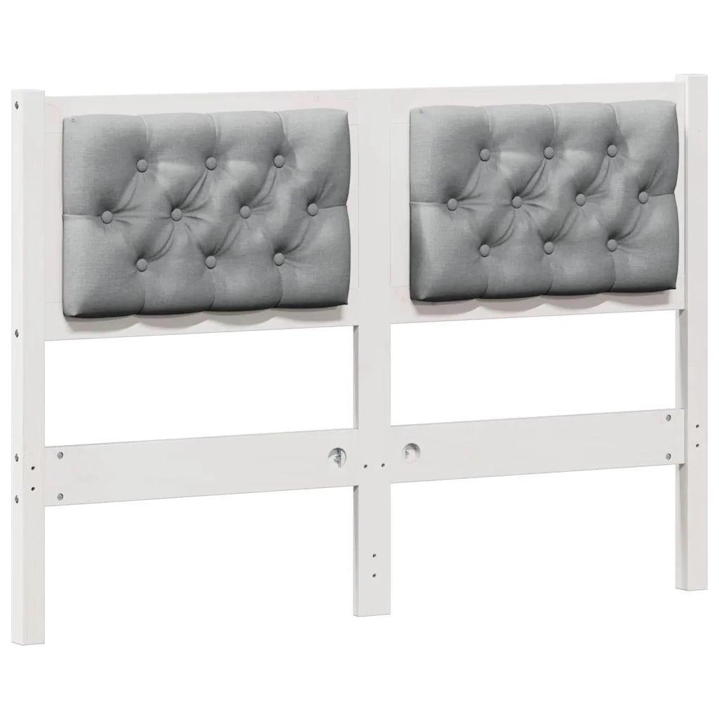 Testiera Bianco e grigio chiaro 135 cm Legno di pino massello 879018