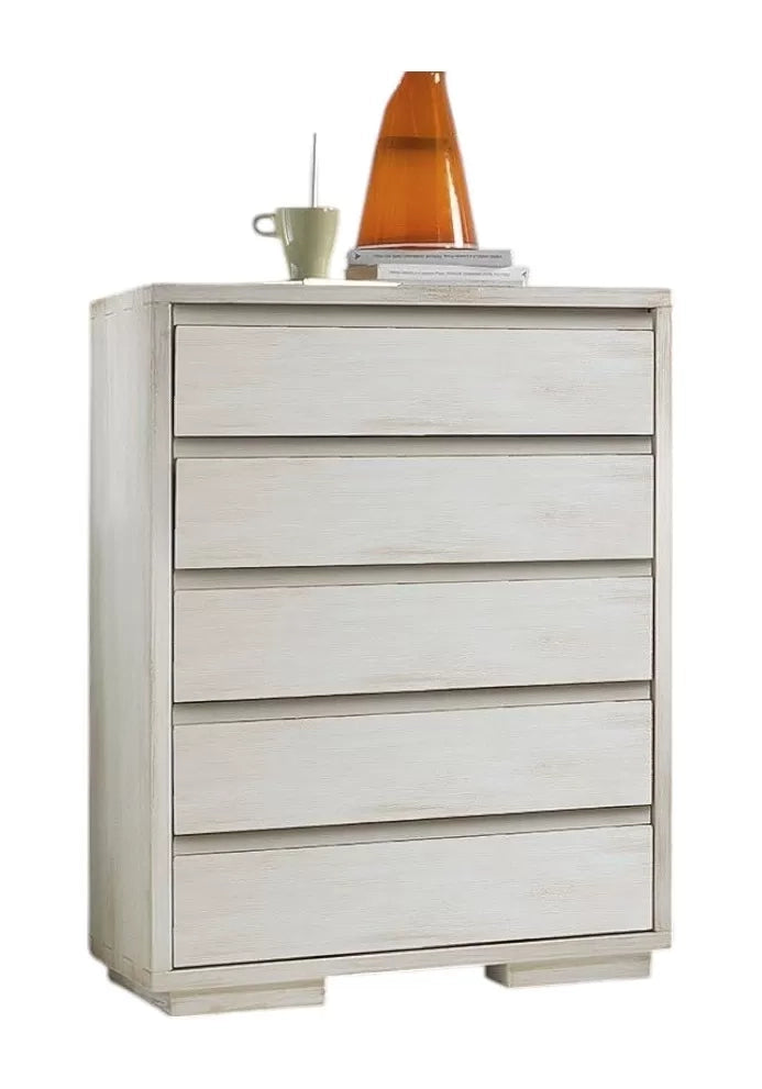 Cassettiera contemporanea 5 cassetti in legno massello l.80 x p.54 h.116 - Mobili 2G