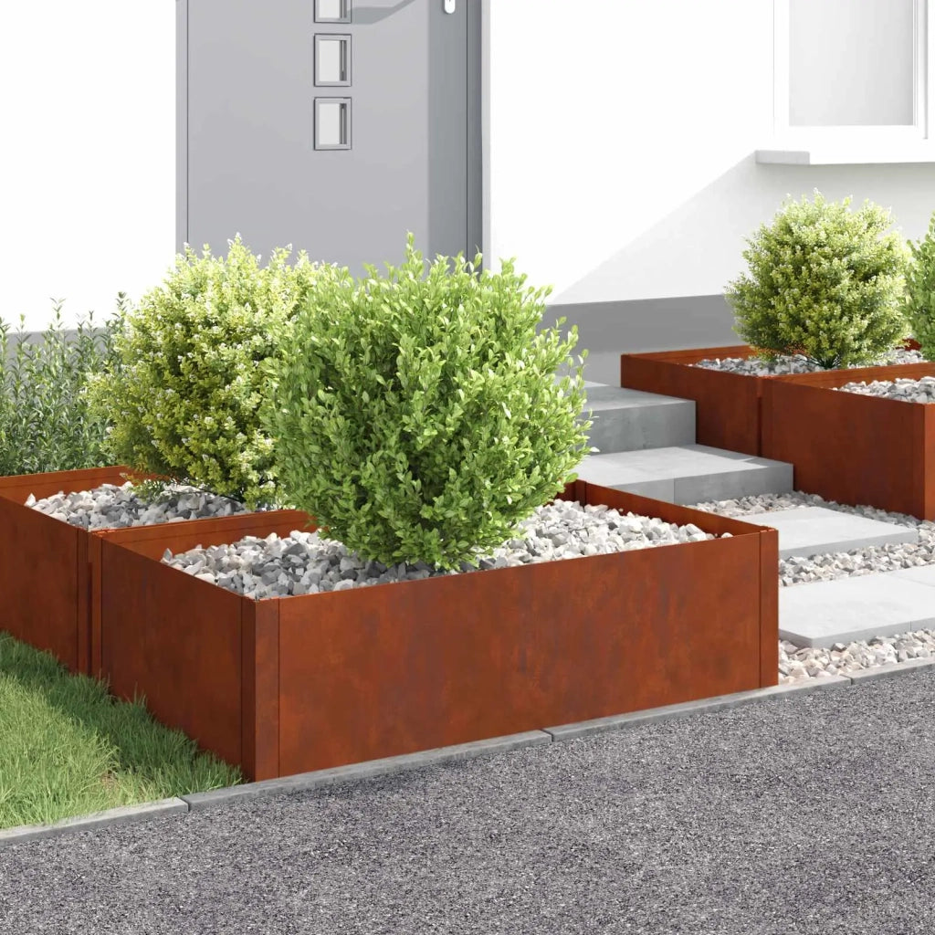 Bordura per Prato 100 x 60 x 35 cm Acciaio Ruggine 8008957