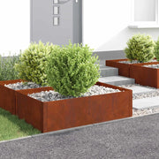 Bordura per Prato 100 x 60 x 35 cm Acciaio Ruggine 8008957