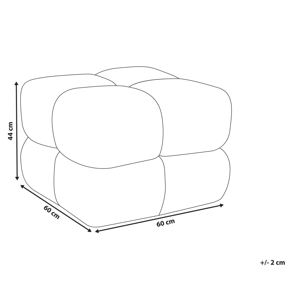 Pouf quadrato in tessuto vellutato blu scuro elemento d'arredo moderno per salotto o camera da letto