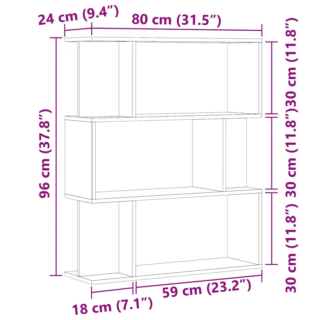 Libreria Rovere Artigianale 80x24x96 cm Legno Multistrato 855773