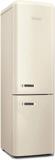Severin frigorifero congelatore combinato total nofrost, posa libera, larghezza 54 cm, 250 l, classe e, veggibox inclusa, retrò, crema, rkg 8929 [classe di efficienza energetica e]