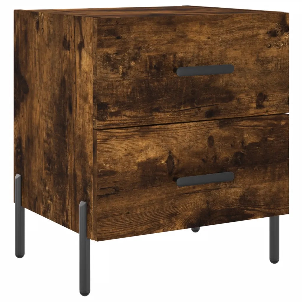 Comodini 2 pz-Set di 2 Tavolino da notte Rovere Fumo 40x35x47,5 cm in Legno Multistrato 579899