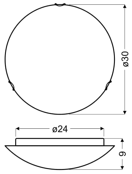 Plafoniera Candellux Duna cromata vetro bianco 30cm E27