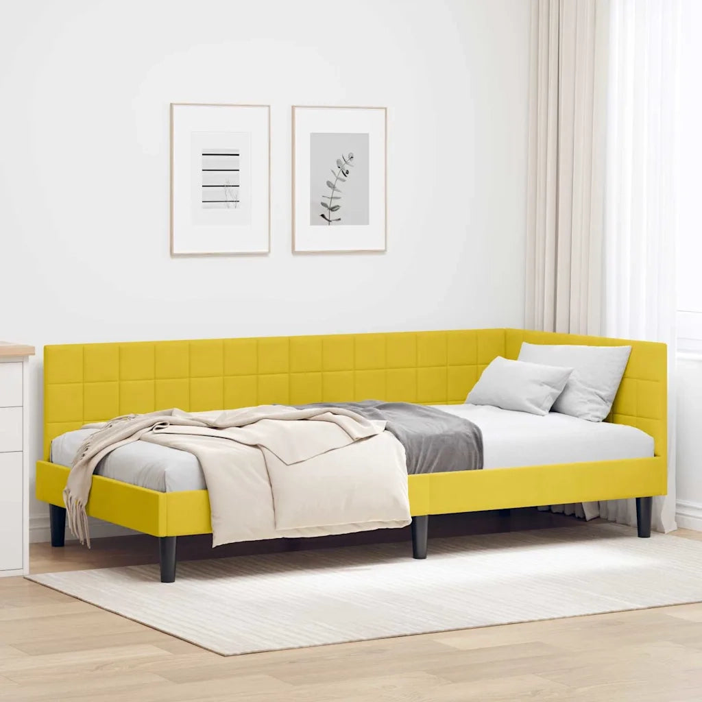 vidaXL Cornice del letto ad angolo Giallo 100 x 200 cm Velluto