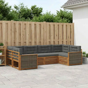 Set di divani da esterno con cuscino 6 pcs Naturale e Antracite 3383770