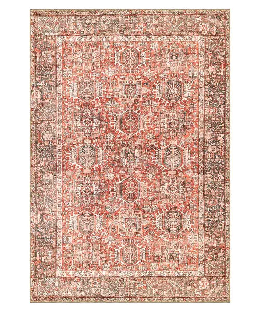 Tappeto arredo casa ORIENTAL BABILONIA ROSSO cm.190x290 riproduzione disegno persiano classico in stile vintage. Tappeto lavabile per salotto, soggiorno, camera da letto.
