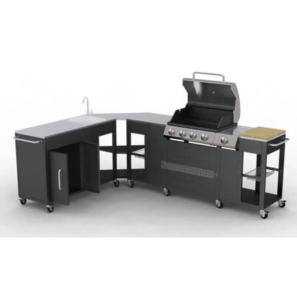 Barbecue a gas Montana, cucina portabile 4 bruciatori +1 40428