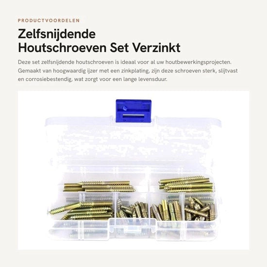 Set di Viti in Legno da 110 pezzi - Autoaffilanti - Verniciate - M4 x 16/20/25/30/35/40 mm - Resistente alla Corrosione - Cassetto di Ricarica in Plastica - Viti in Legno