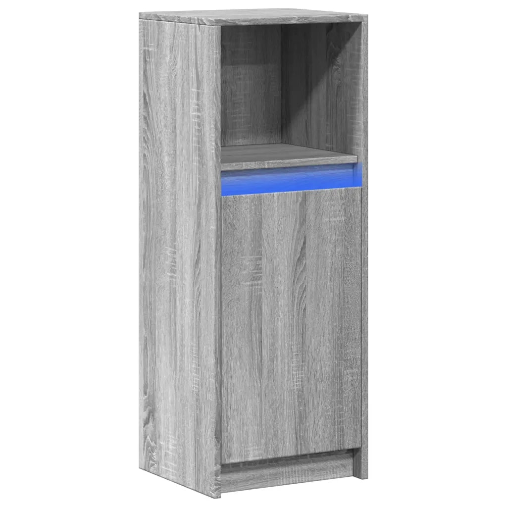 Credenza con LED-Buffet-Armadio da cucina Grigio Sonoma 38x34x100cm in Legno Multistrato