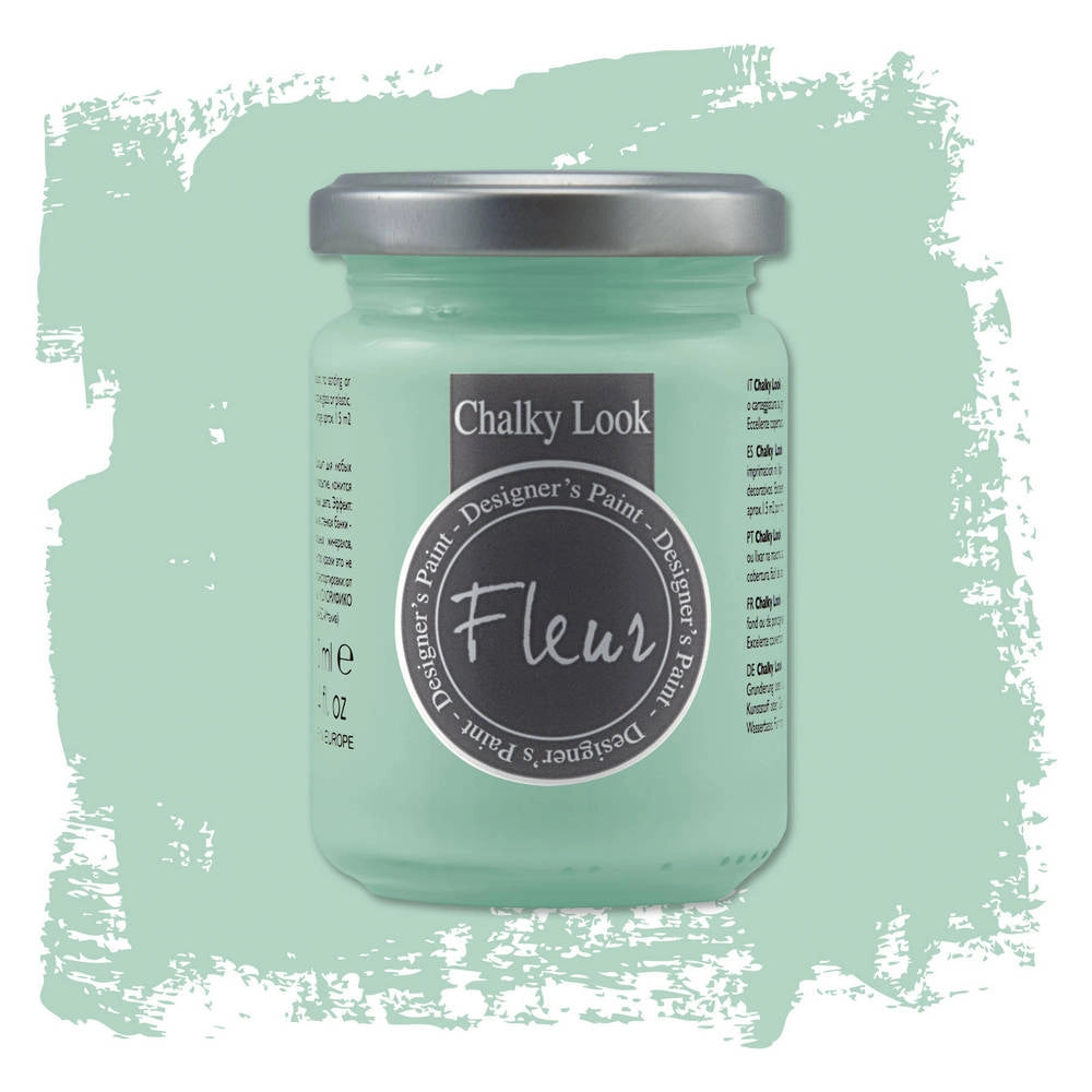 Fleur Pittura Chalky Look Colore Opaco Gessoso Shabby Legno Metallo Pareti Pelle Colore: Malmo Green, Formato: 130 ml