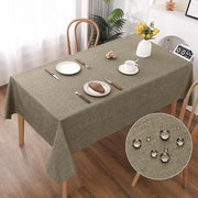 Tavolo Coperto in Lino, 140x200cm, Telaio in Poliestere, Effetto Lotus, Impermeabile, Resistente alle Macchie, Ideale per Soggiorno, Cucina, Terrazza, Giardino