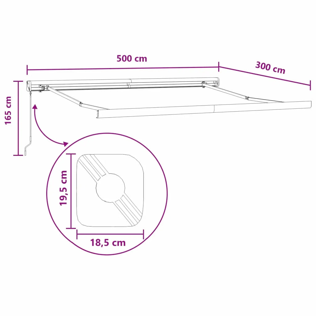 Tenda retrattile Grigio chiaro e bianco 500 × 300 cm 3426375