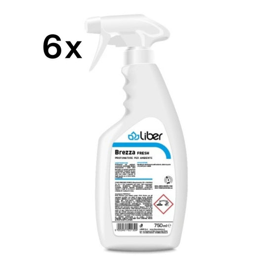Brezza Fresh 6 Pezzi x 750 ml, Profumatore Ambienti Elimina Odori Persistente | Liber