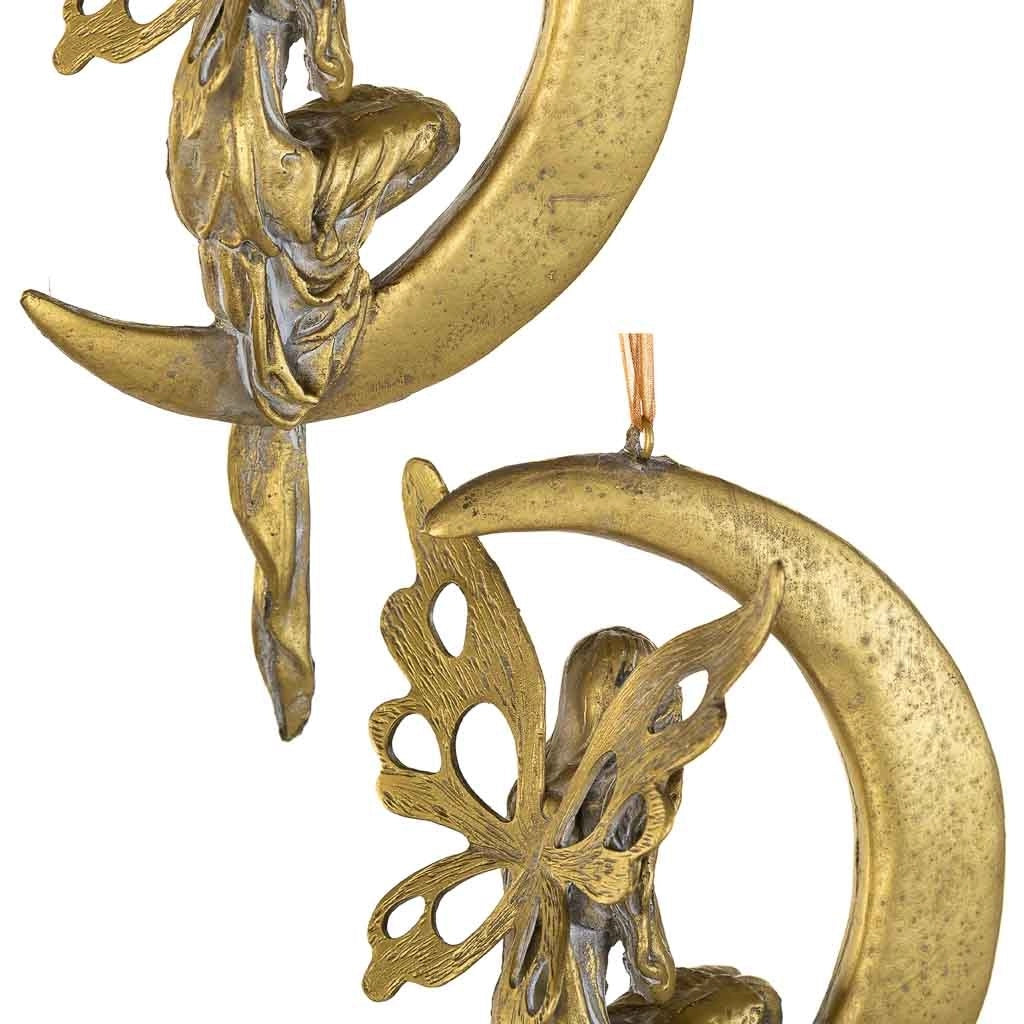 Figura decorativa in resina dorata 12x9x33h
