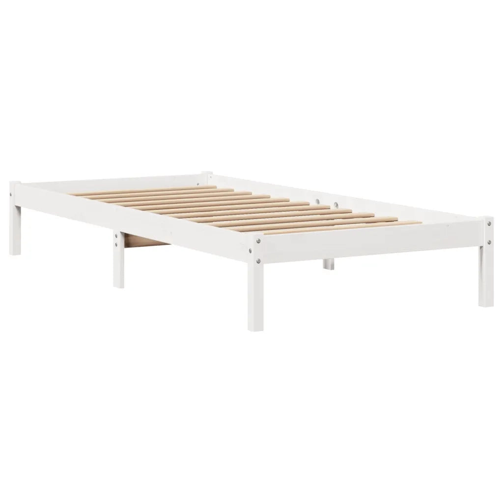 Giroletto senza Materasso Bianco 100x200 cm Legno Massello Pino 3306538
