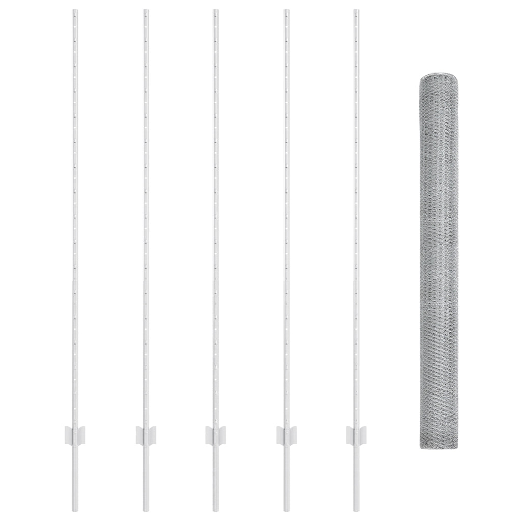 Posti Recinzione 10 pz U-Channel 160 cm Acciaio Galvanizzato