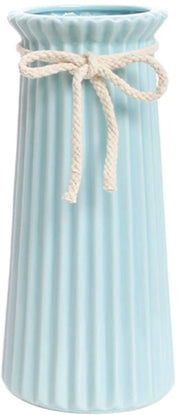 Vasi Blu 19 cm alti, vasi da tavolo moderni in ceramica per decorazione interna, vasi decorativi per pampas.