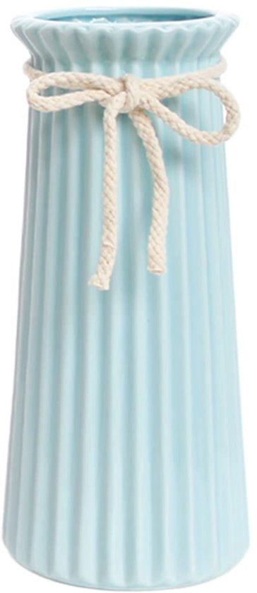 Vasi Blu 19 cm alti, vasi da tavolo moderni in ceramica per decorazione interna, vasi decorativi per pampas.
