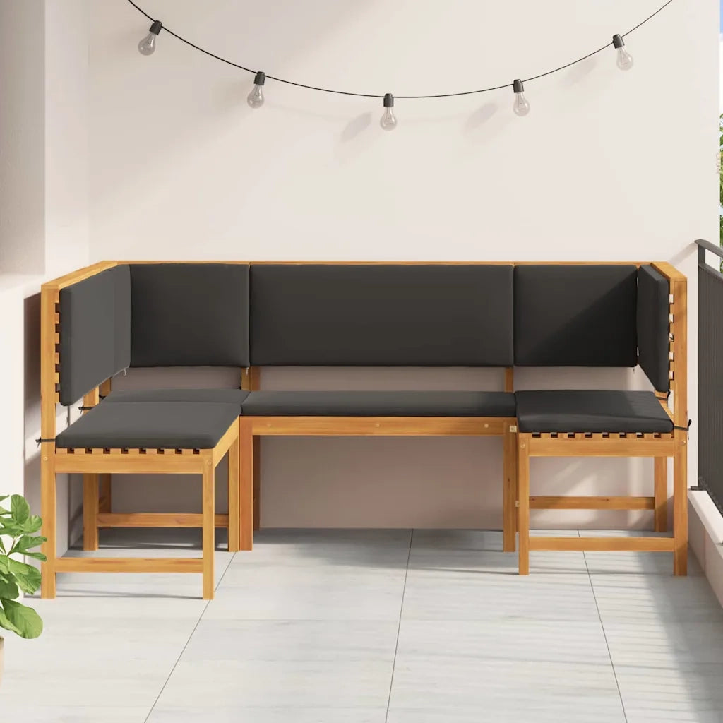 Set Panchina da Giardino 3 pcs Marrone Legno di Acacia Massello 3329106