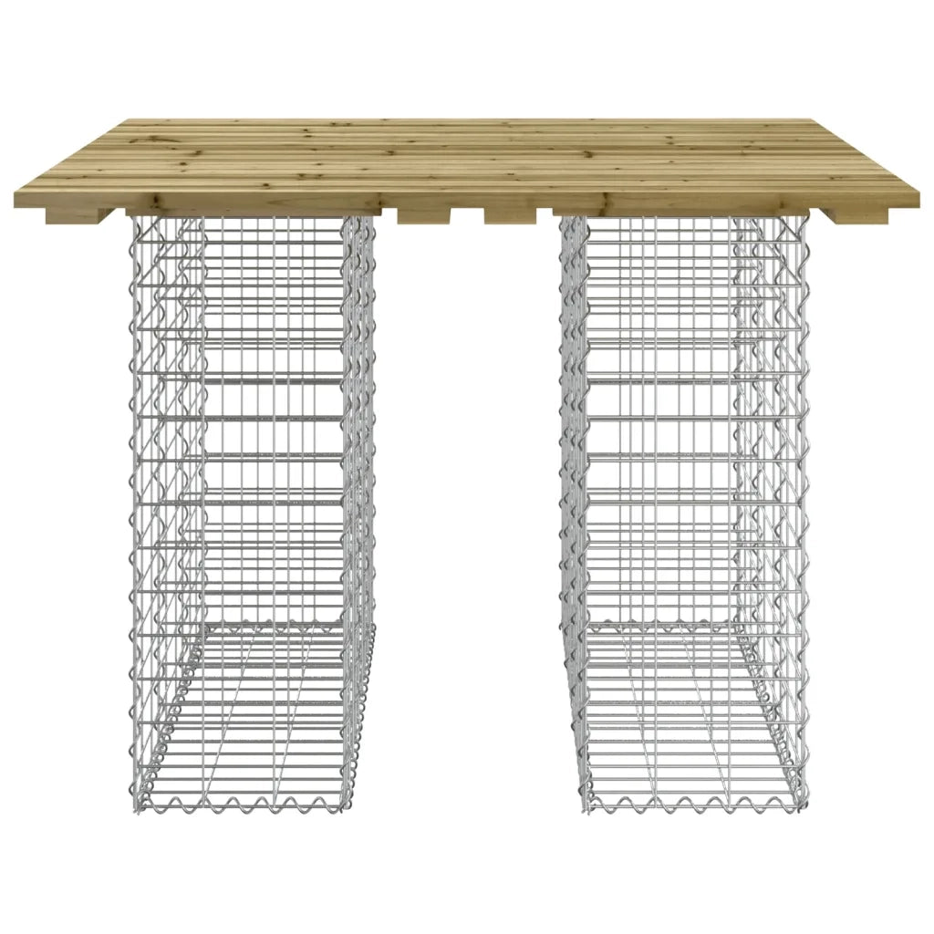 Tavolo da giardino in gabbione design 100x102x72 cm in legno di pino impregnato 834373