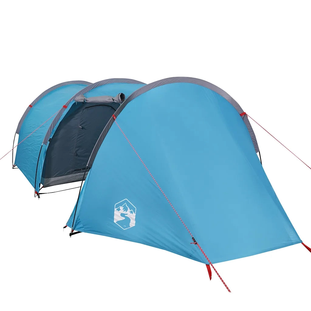 Tenda da Campeggio a Tunnel per 4 Persone Blu Impermeabile 94395